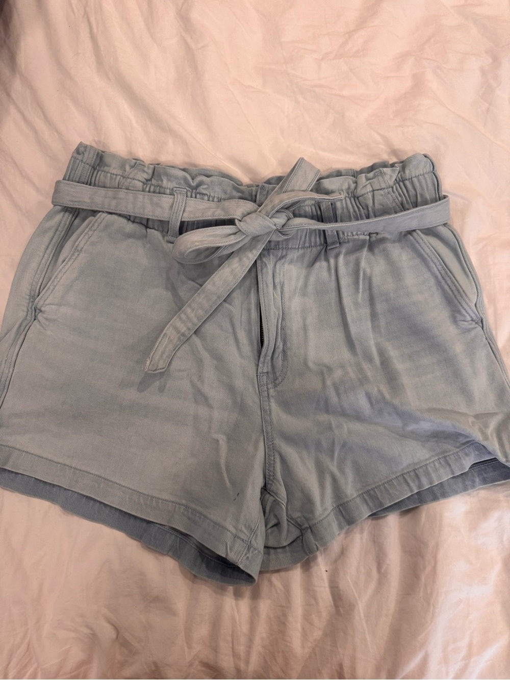 American Eagle Outfitters Light Blue Tie-Waist High Rise Shorts